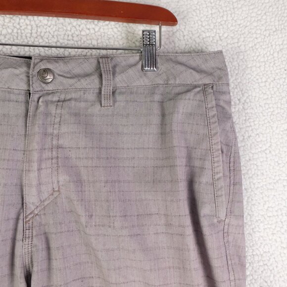 Quiksilver Amphibians Board Shorts Mens 34 Gray Striped Swim Stretch - Picture 2 of 5